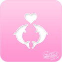 Picture of Pink Power Face Painting Stencil (1099) - Dolphin Heart