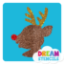 Picture of Rudolph Head Glitter Tattoo Stencil - HP-30 (5pc pack)