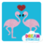 Picture of Kissing Flamingos Glitter Tattoo Stencil - HP-58 (5pc pack)
