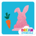Picture of Easter Bunny with Carrot Glitter Tattoo Stencil - HP-87 (5pc pack)