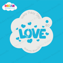 Picture of Love Word with Hearts - Dream Stencil - 80