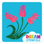 Picture of Bunch of Tulips Glitter Tattoo Stencil - HP-308 (5pc pack)