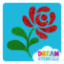 Picture of Tear Drop Rose Glitter Tattoo Stencil - HP-313 (5pc pack)