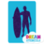 Picture of Surfer -2 Glitter Tattoo Stencil - HP-355 (5pc pack)