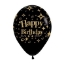 Picture of 11" Sempretex- Happy Birthday Gold Diamonds Fashion Black Balloons (50/bag)