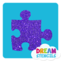 Picture of Puzzle Piece Glitter Tattoo Stencil - HP-416 (5pc pack)